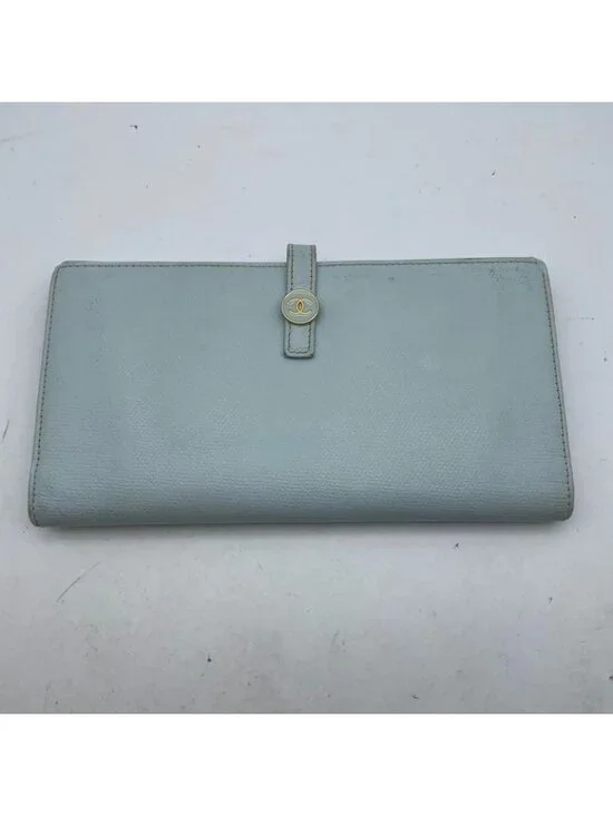 Chanel Coco Button Bifold Wallet Lime Green Card Billfold - Picture 2 of 16